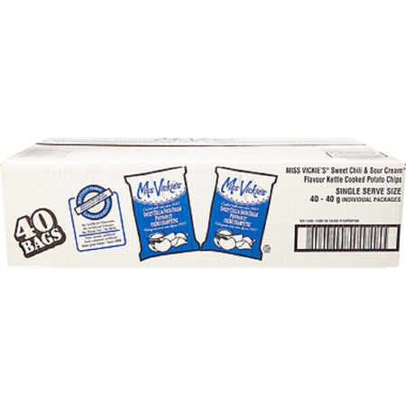 Miss Vickie's Kettle Cooked Potato Chips, Sweet Chili & Sour Cream, Vending Size Chips (40x40g)
