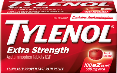 Tylenol Extra Strength eZ 130 tabs, 500mg Acetaminophen, Fast pain relief