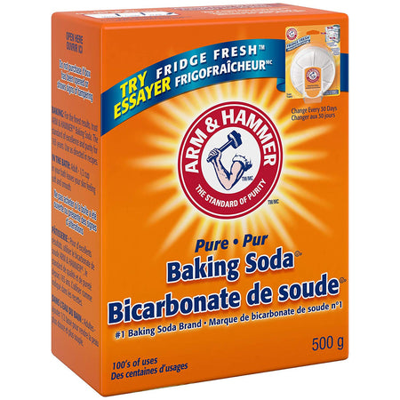 ARM & HAMMER Pure Baking Soda, 500g/17.64oz Box Left Side