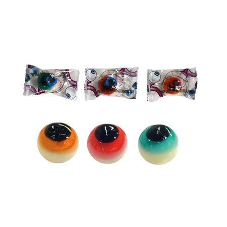 Orange, strawberry & blueberry flavors of Amos 4D Gummy Eyeballs