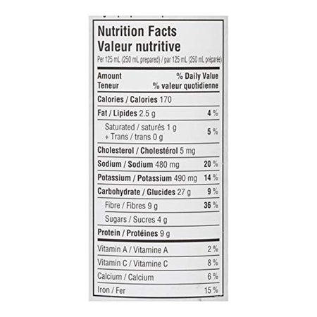 Campbell's Bean and Bacon Soup, 284ml/9.6 oz. Can Nutrition Facts Label
