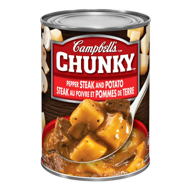 Campbell's Chunky Pepper Steak and Potato Soup, 540 ml Can Front