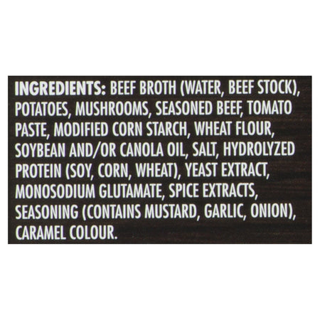 Campbell's Chunky Pepper Steak and Potato Soup, 540 ml Can Ingredients