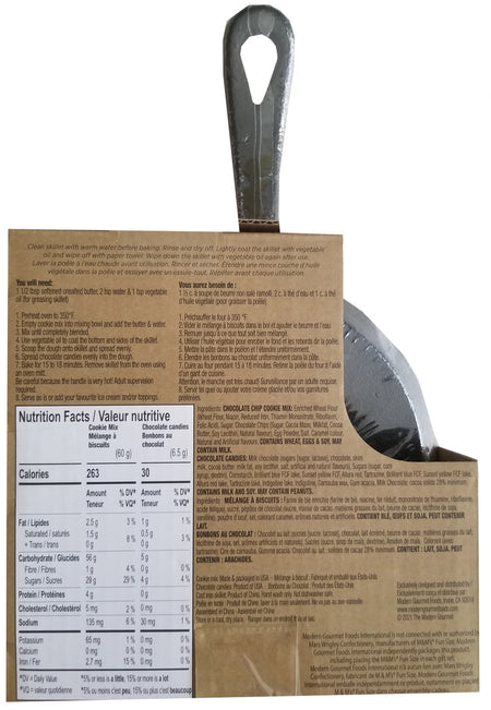 Cast Iron Skillet M&M Chocolate Chip Cookie Baking Kit, 73g/2.5oz., {Imported from Canada}