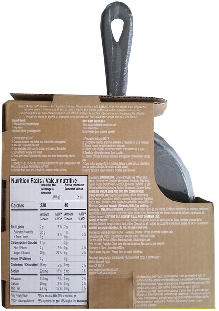 Cast Iron Skillet Toblerone Brownie Baking Kit, 76g/2.7oz., {Imported from Canada}