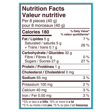 Eggies made with Whoppers – 340g (12 oz) Bag Nutrition Facts