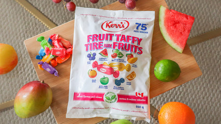 Kerr's Plant Based Fruit Taffy, 75 pieces, 550g/19 oz. Bag {Imported from Canada}