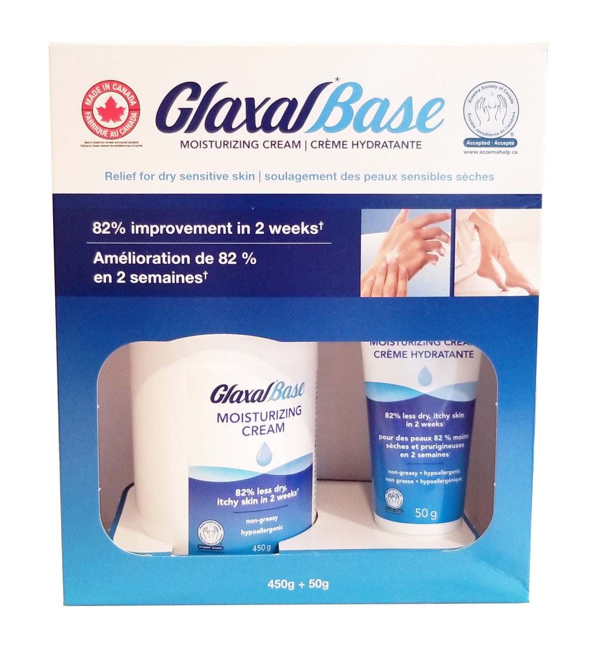 Glaxal Base Moisturizing Cream, 450g/15.75 oz. and 50g/1.75 oz. Bottles {Imported from Canada}
