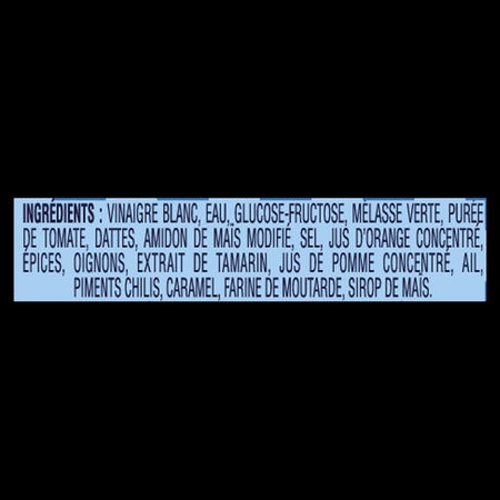 HP Sauce - Original 400ml/13.5 oz. Bottle Ingredients In French