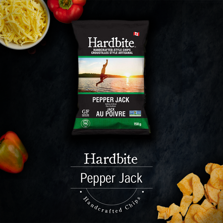 Hardbite Pepper Jack All Natural Potato Chips, 150g/5.3oz., {Imported from Canada}