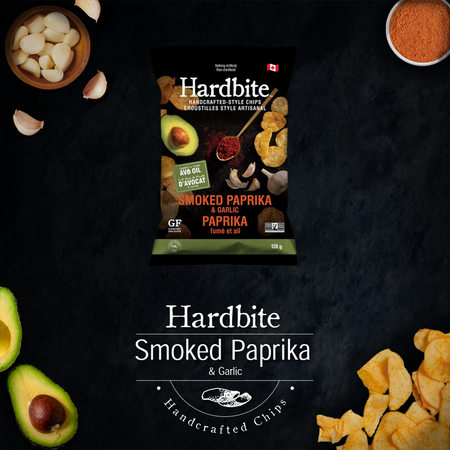 Hardbite Smoked Paprika & Garlic baked in Avocado Oil Chips, 128g/4.5 oz., {Imported from Canada}