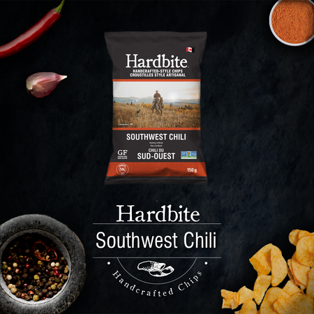 Hardbite Southwest Chili All Natural Potato Chips, 150g/5.3oz., {Imported from Canada}