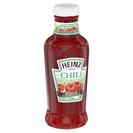 Heinz Chili Sauce, 455ml (15.4oz) Bottle Left Angle