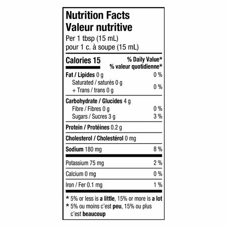 Heinz Chili Sauce, 455ml (15.4oz) Nutrition Facts