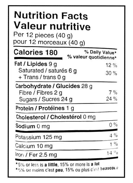 Hershey's Dark Chocolate Eggies, 200g/7.1 oz. - Nutrition Facts Label