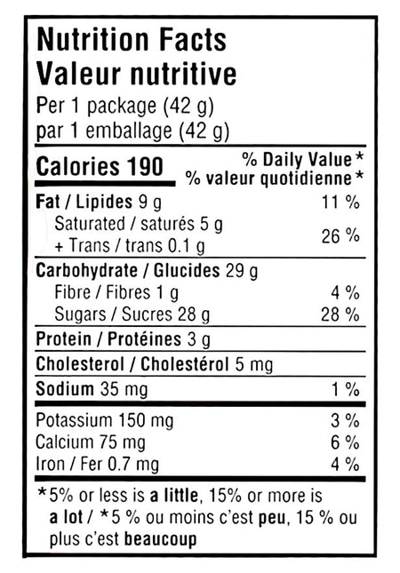 Hershey's Milk Chocolate Eggies, 42g/1.5 oz. - Nutrition Facts Label