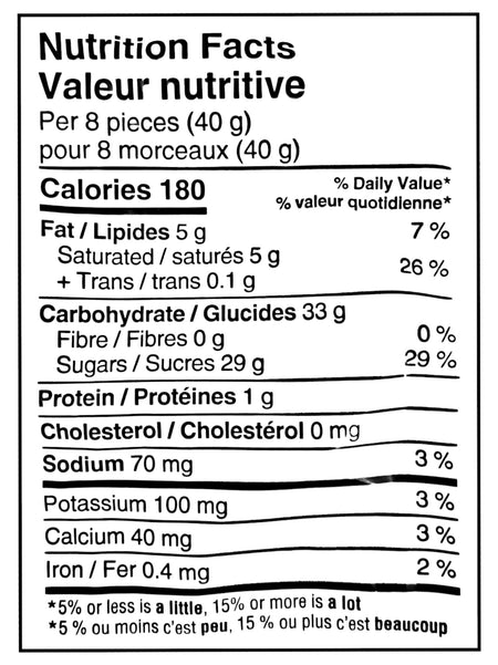 HERSHEY'S Eggies Made With Whoppers, 340g/12 oz. - Nutrition Facts Label