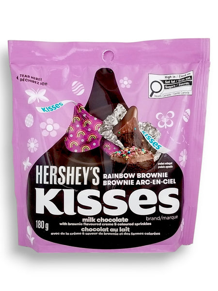 Hershey's Rainbow Brownie Milk Chocolate Kisses, 180g/6.3 oz. - Front Of Bag
