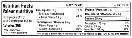Hershey's Rainbow Brownie Milk Chocolate Kisses, 180g/6.3 oz. - Nutrition Facts Label