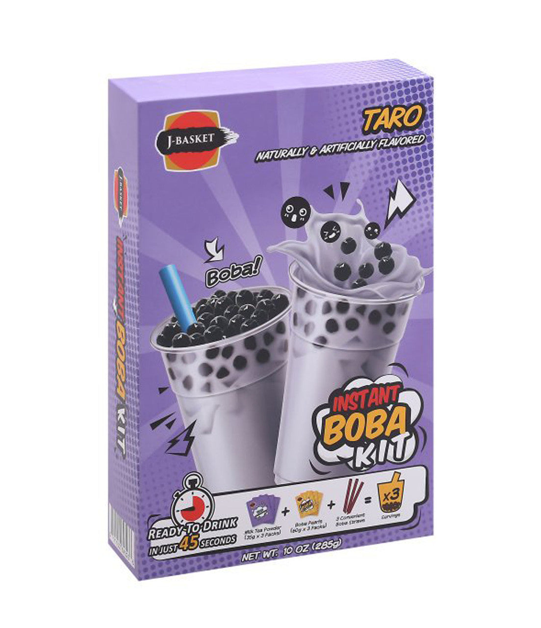 J-Basket Instant Boba Kit, Taro Flavor, 285g/10 oz. Box {Imported from Canada}
