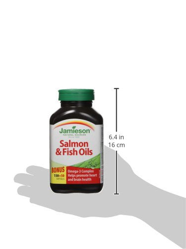 Jamieson Salmon & Fish Oils Omega-3 Complex 200ct Bottle Size