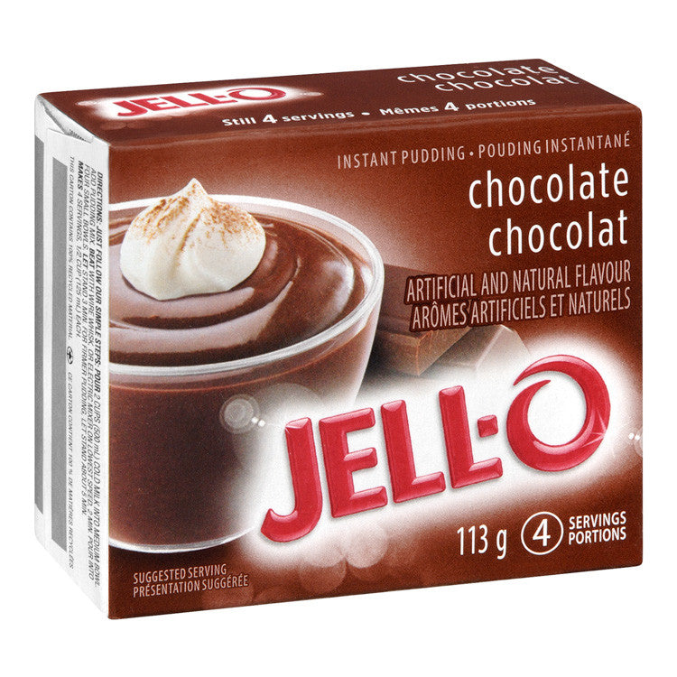 Jello Chocolate Instant Pudding - 113g/4oz., X 6 PKG, {Imported from Canada}