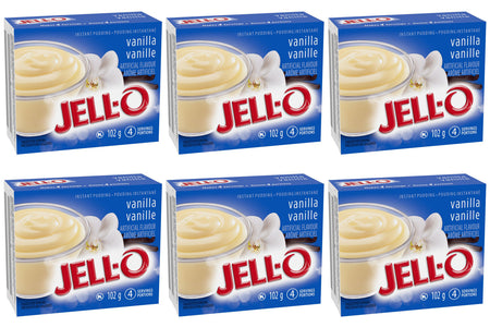 Jello Vanilla Instant Pudding, 102g/3.6oz., X 6 pkg, {Imported from Canada}