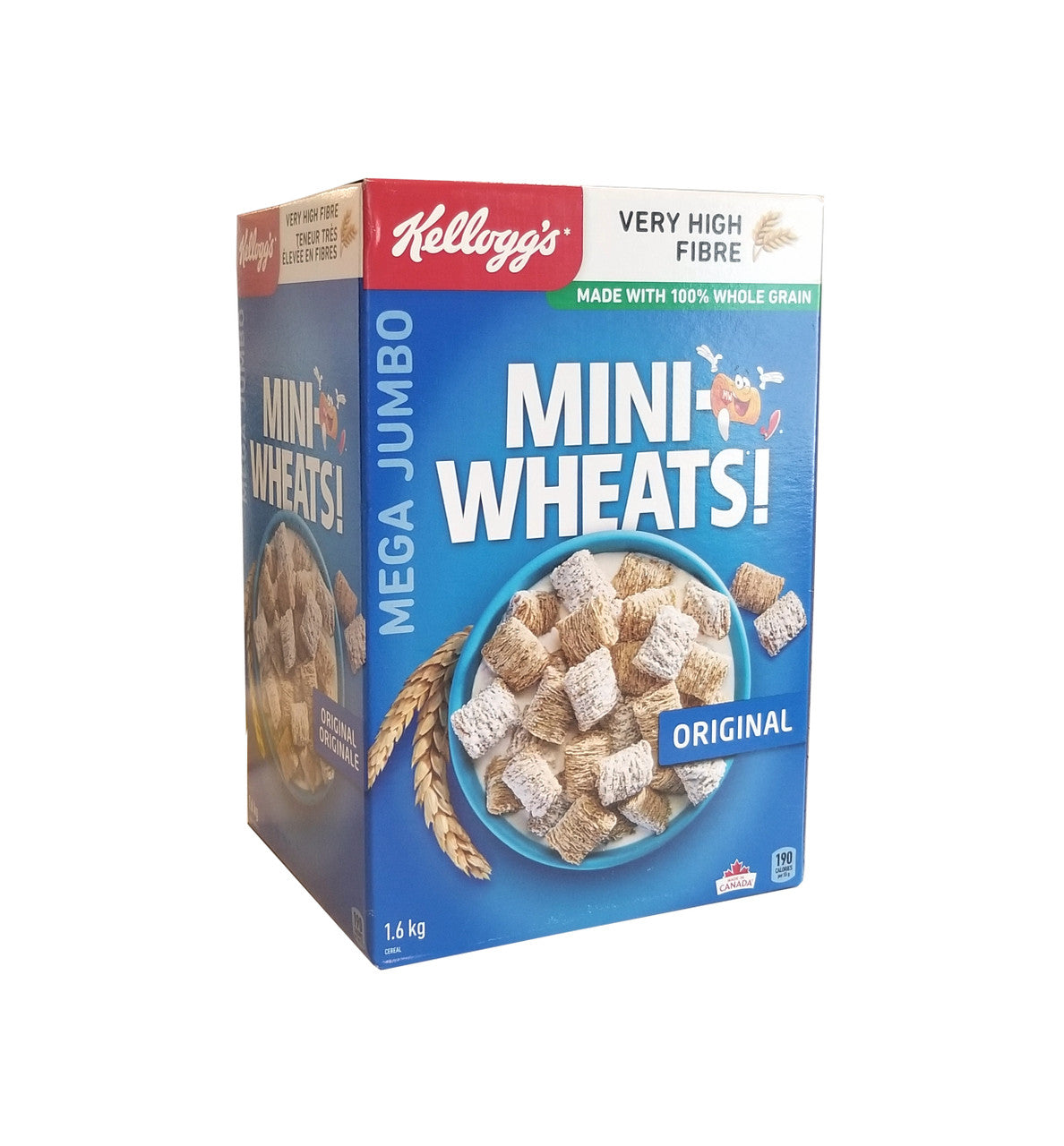 Kellogg's Mini-Wheats Cereal Jumbo Size 1.6kg/3.5 lbs., {Imported from Canada}