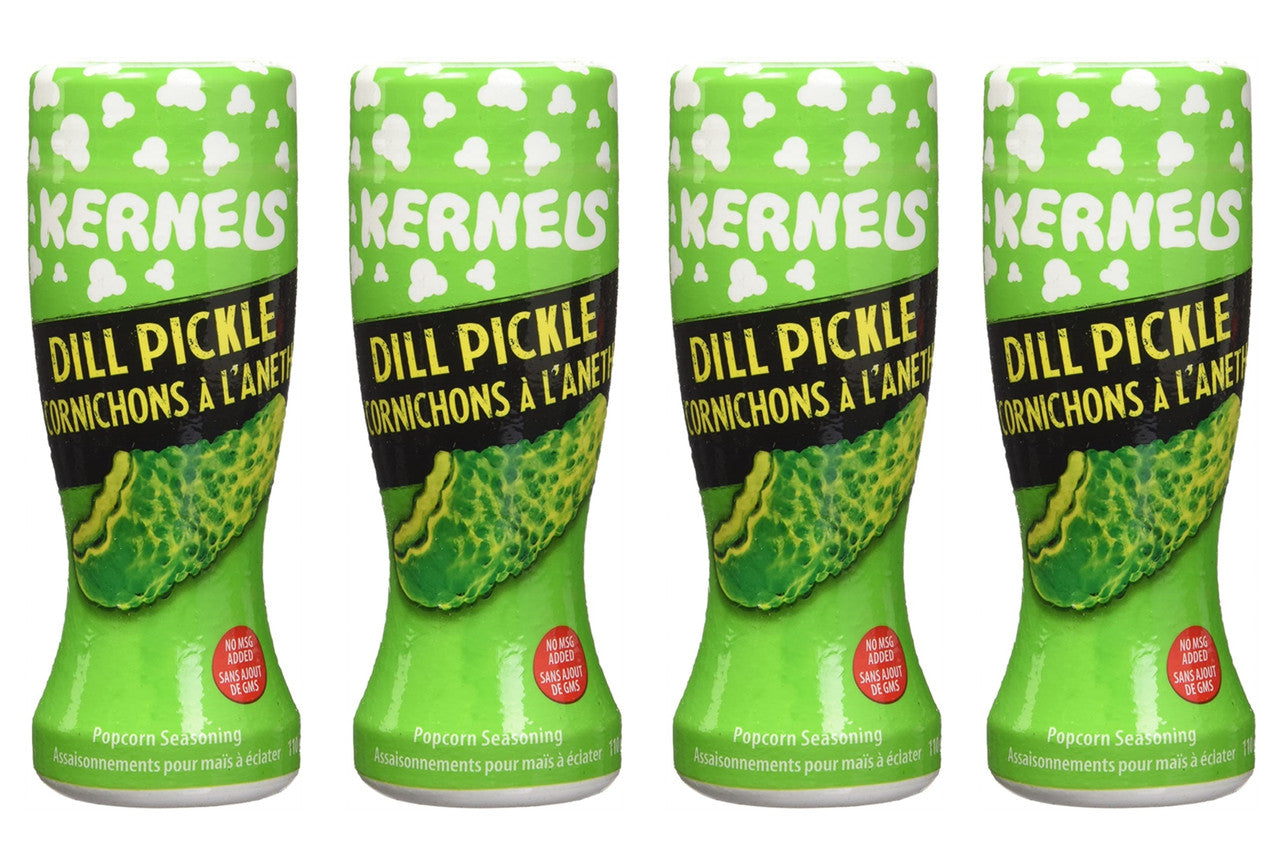 Kernels Dill Pickle Popcorn Seasoning, 110g (4pk), (Imported from Canada)
