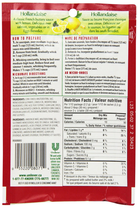 Knorr Classic Sauce Mix, Hollandaise, 26g/.9 oz., {Imported from Canada}