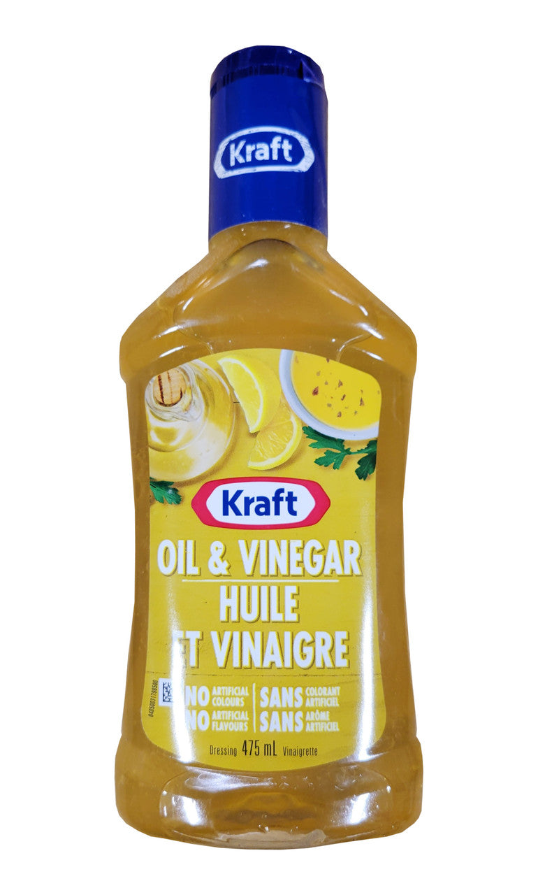 Kraft Oil & Vinegar Dressing, 475mL/16.1 fl. oz., (Imported from Canada}