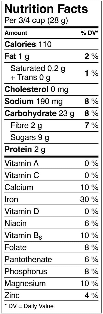 LUCKY CHARMS Cereal, 300g/10.6 oz., Box Nutrition Facts