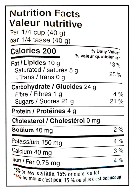 M&M's Classic Mix Pack, Milk Chocolate, Peanut Butter, Peanuts Center, 155g/5.5 oz. - Nutrition Facts Label
