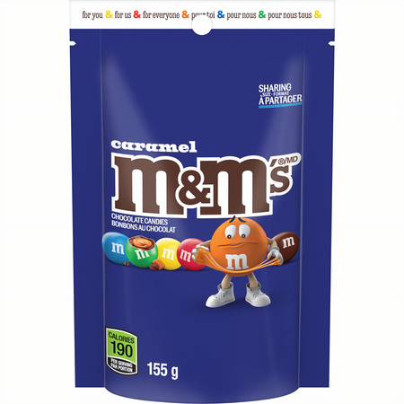 M&M's Caramel Milk Chocolate Candies, 155g/5.4 oz. - Front Of Bag