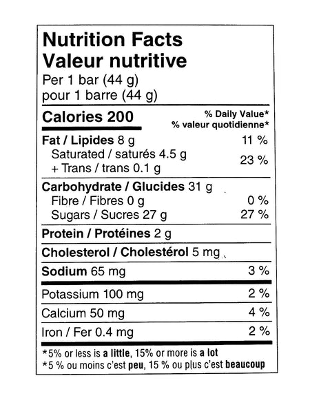 Mars Cookie Dough Chocolate Bars - 24 Pack (44.2g per bar) - Nutrition Facts
