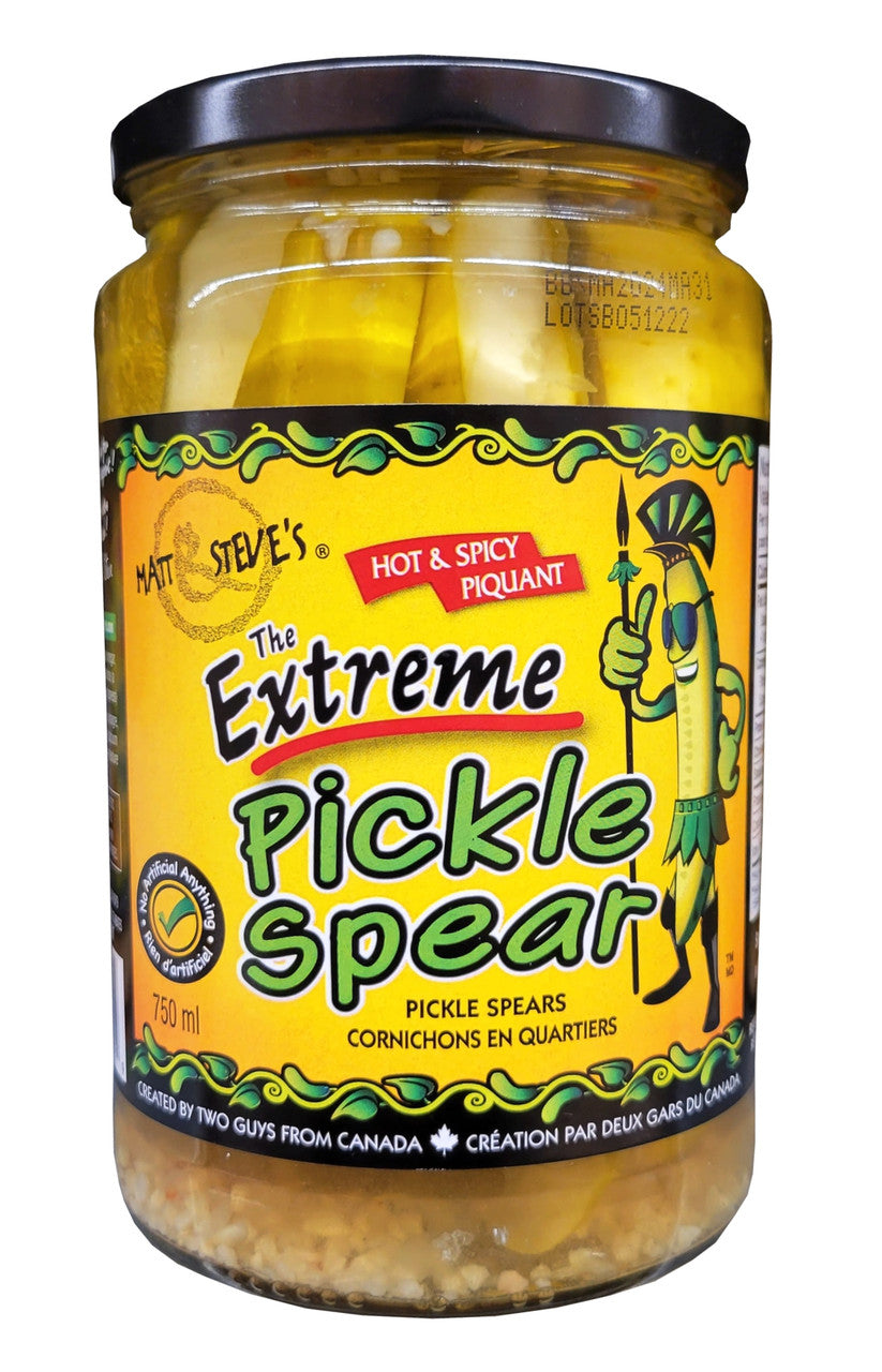 Matt & Steve's Hot and Spicy Pickle Spears, 750mL/25.4 oz., {Imported from Canada}