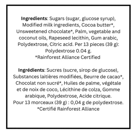 Nestle Aero Hide Me Eggs 100g/3.6oz Bag Ingredients