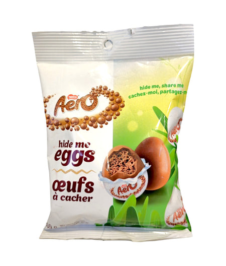 Nestle_Aero_Hide_Me_Eggs_1Nestle Aero Hide Me Eggs 100g/3.6oz Bag Front Side00g3