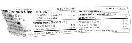 Nestle Coffee Crisp Pumpkin Spice Latte Chocolate Bar, 42g/1.5 oz. Bar Nutritional Facts