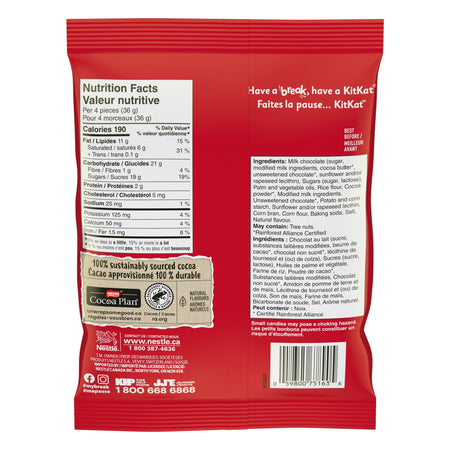 Nestle KitKat Hide Me Eggs 153g/5.4oz Bag Back Side