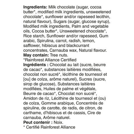 Nestle Smarties Hide Me Eggs 153g/5.4oz Bag Ingredients