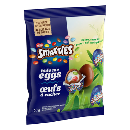 Nestle Smarties Hide Me Eggs 153g/5.4oz Bag Left Angle