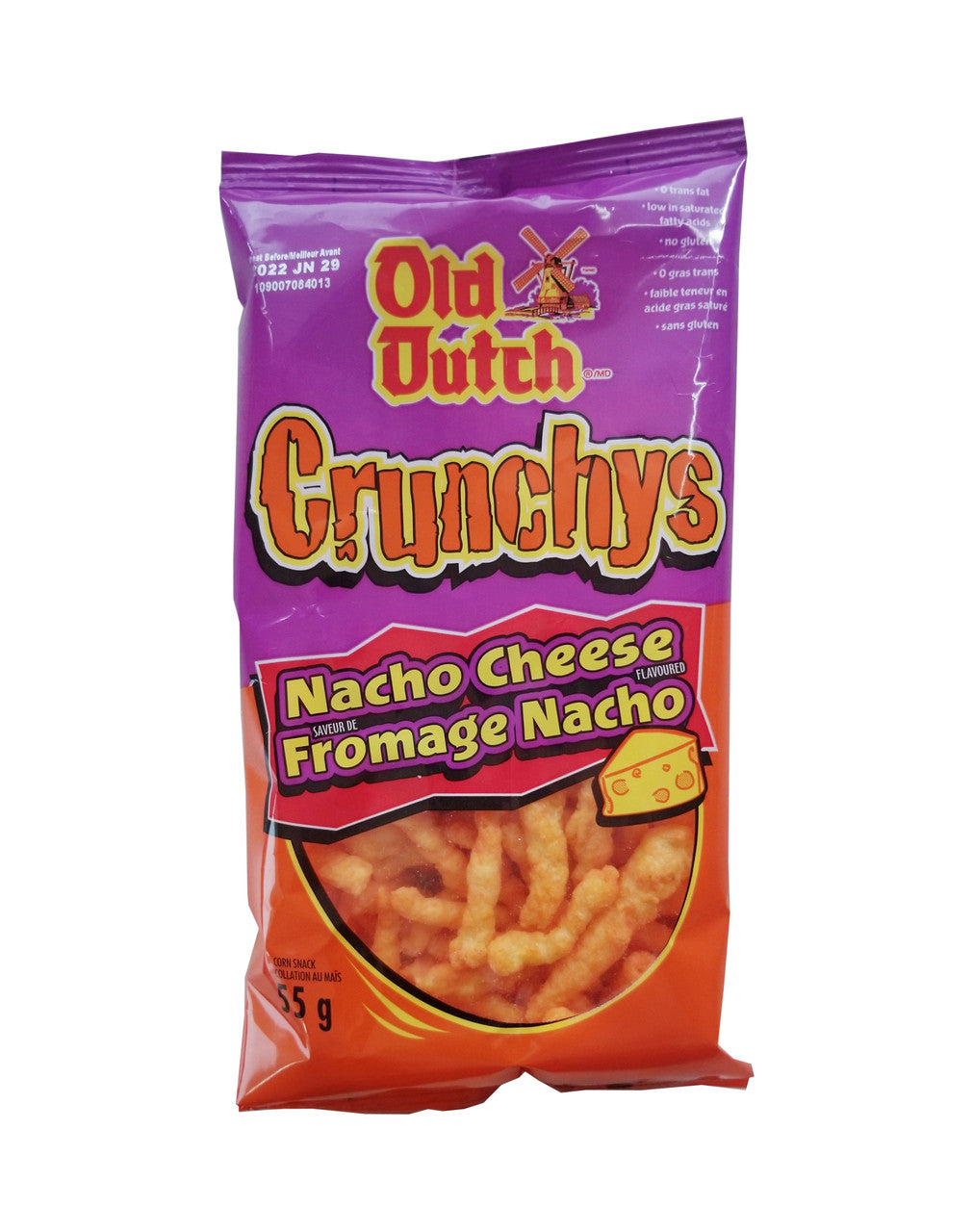 Old Dutch Crunchys Nacho Cheese Corn Snacks, 55g/2 oz., {Imported from Canada}