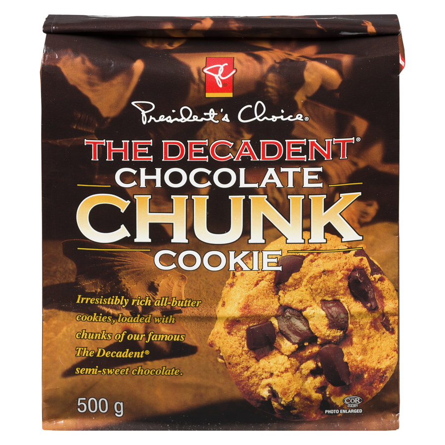 PC Chocolate CHUNK Cookies 500g/17.6 oz. (2pk) {Imported from Canada}
