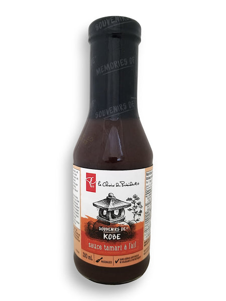 PC Memories Of Kobe Tamari Garlic Sauce 350ml/11.8 oz., back of bottle