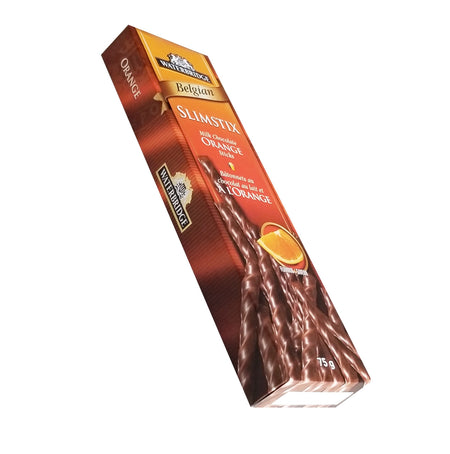Waterbridge Belgian Slimstix, Milk Chocolate Orange Sticks, 75g/2.6 oz. Box {Imported from Canada}