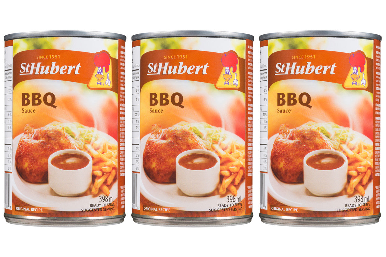 St Hubert BBQ Gravy Sauce, 398ml/ 13.5 fl. Oz. Cans (Pack of 3) {Imported from Canada}