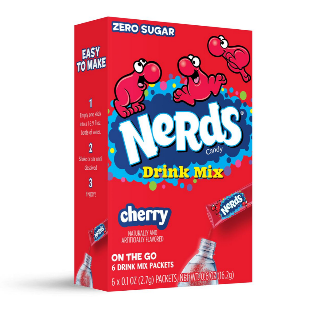 Nerds Zero Sugar Cherry Drink Mix, 6 packets, 16g/0.6 oz. Box {Imported from Canada}