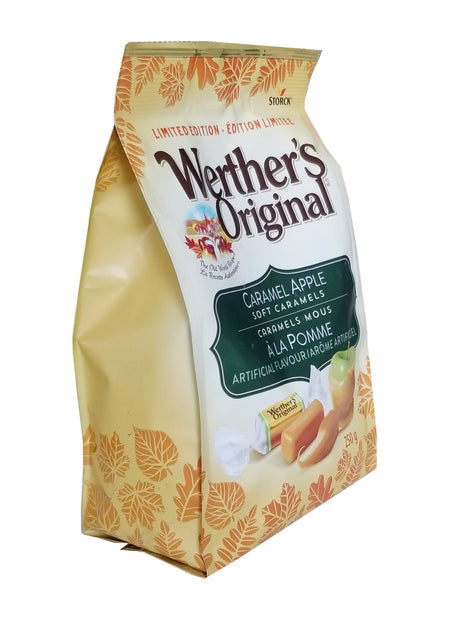 Werther's Original Caramel Apple Flavored Soft Caramels, 250g/8.75 oz. Bag Left Angle