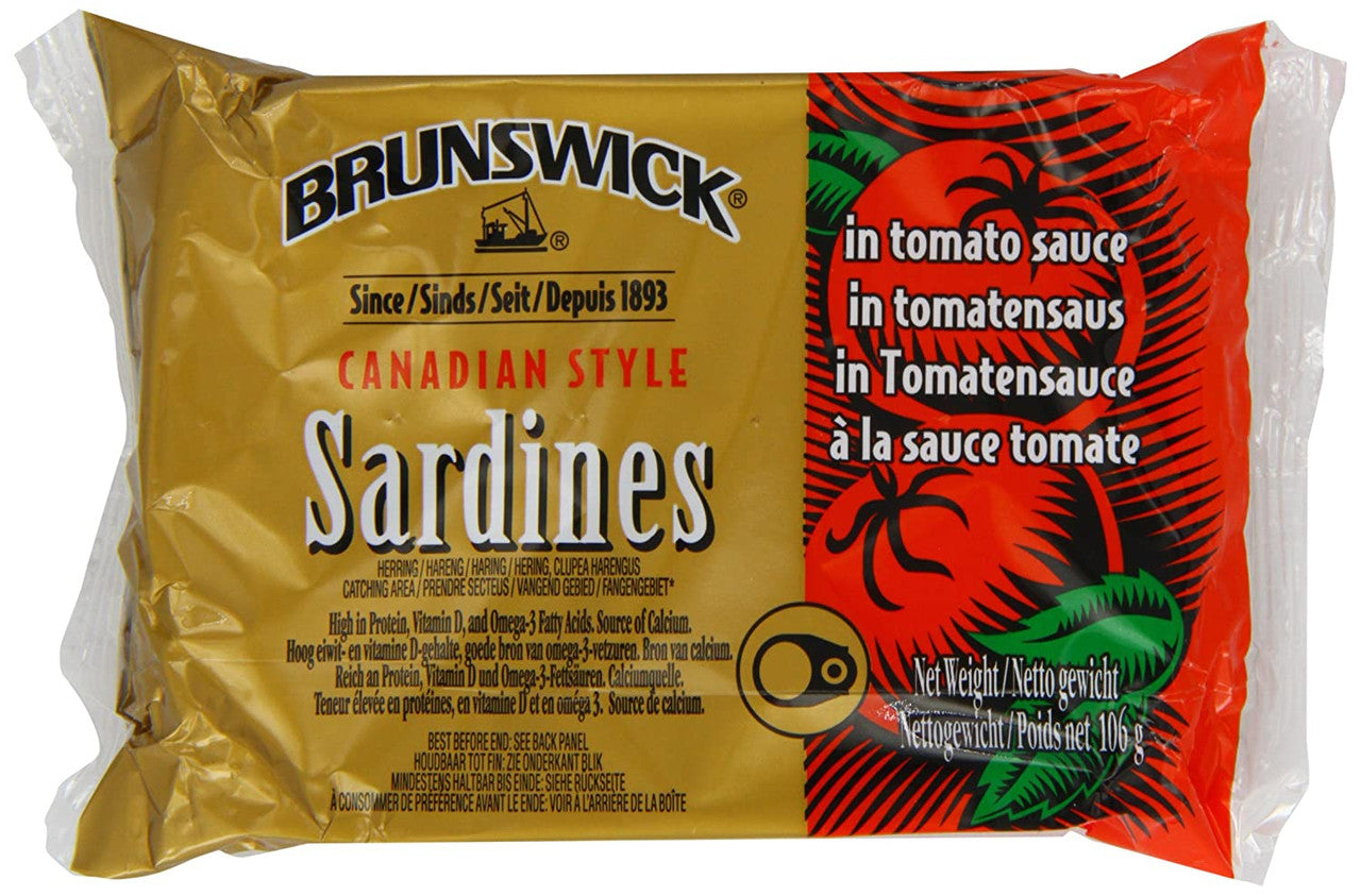Brunswick Canadian Style Sardines in Tomato Sauce 106g/3.7 oz. {Imported from Canada}